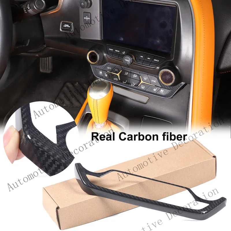 Z+ Real Carbon Fiber Center Console AC Volume Trim Cover For Corvette C7 2014-19