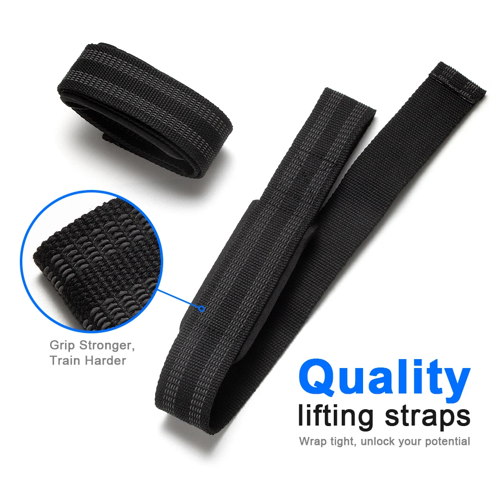1Pair Padded Cotton Lift Straps - Soft, Supportive Neotek Wrist Pads-Heavy-duty Stitching - Cushions Wrists for Lifting Support