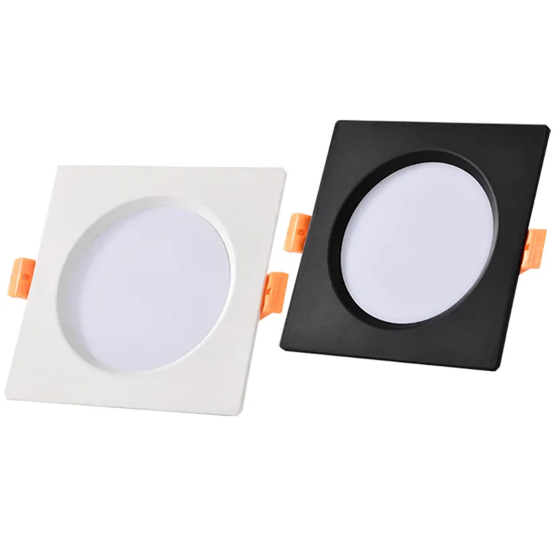 Square Embedded Downlight Dimmable 5W7W9W12W15W18W24W LED Ceiling Grid Lamp Spotlight AC85V-260V Indoor Lighting Black White