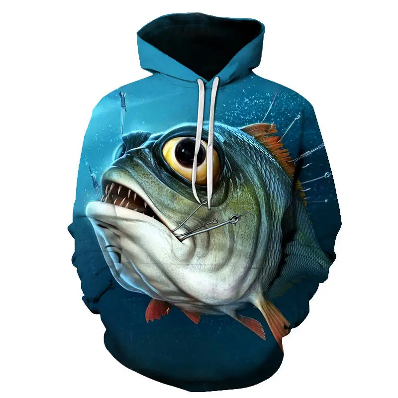 Spring And Autumn Fashion Fishing Men's Hoodie 3D Print Autumn Outdoor Carp Casual Sweatshirt Funny Hoodies Men Oversized Hoodie