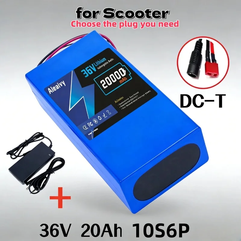 

Premium Large 36V 20Ah 10S6P Lithium Battery with BMS Protection & Charger High Power Durable Supply for Scooter Parts