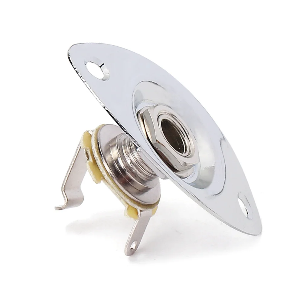 

1 Quarter Inch Electric Guitar Jack Socket Oval Indented Pickup Output Input Plug Mounting Screws Replacement Bass