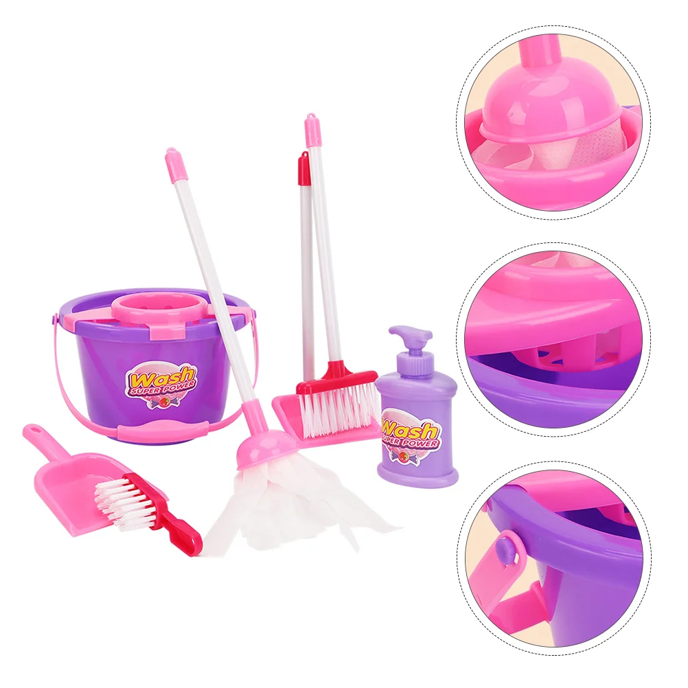 7 Pcs Cleaning Mopping Set Dustpan and Broom Toys Children Tools Children’s Small Playthings Role