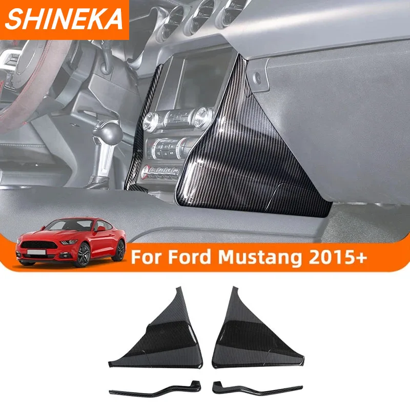 SHINEKA Car Center Console Side Panel Decoration Cover for Ford Mustang 2015 2016 2017 2018 2019 2020 2021+ Interior Accessories