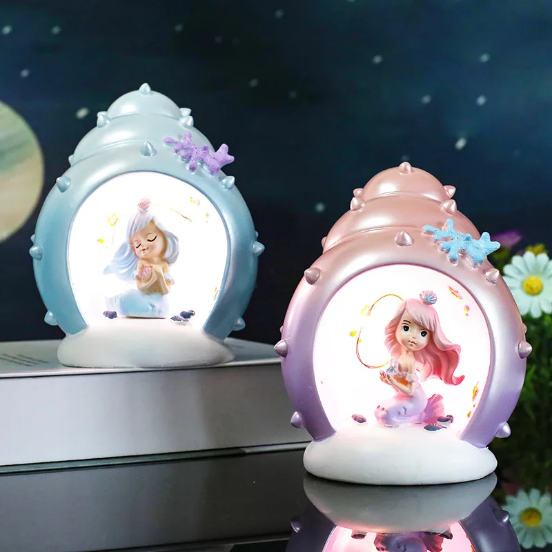 

Nice Cartoon Night Lights Mermaid Star Light Girls Bedroom Decorative Lamps