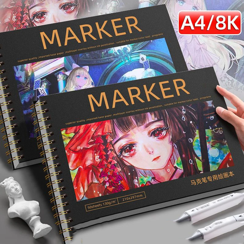 16K/A4/8K Sketch Book for Kids Spiral Bound Artist Sketch Pad, Hardcover Sketchbook for Drawing, Drawing Painting Sketching Pad