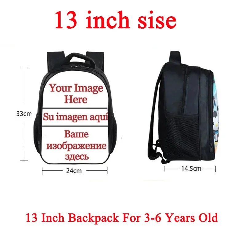 custom backpack Your photo / Logo / Image / Name School Bags Boys Girls Black Kindergarten Bag Kids Unisex Fashion Shoulders Bag