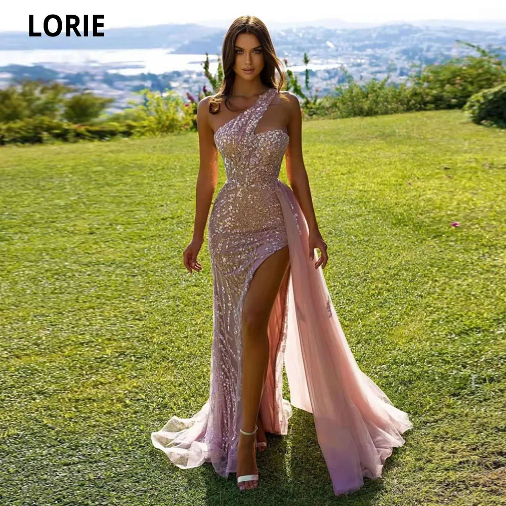 LORIE Simple Red Prom Dresses 2024 Mermaid High Neck Evening Gown Girl Party Gown Sexy Side Split Princess Robes De Cocktail