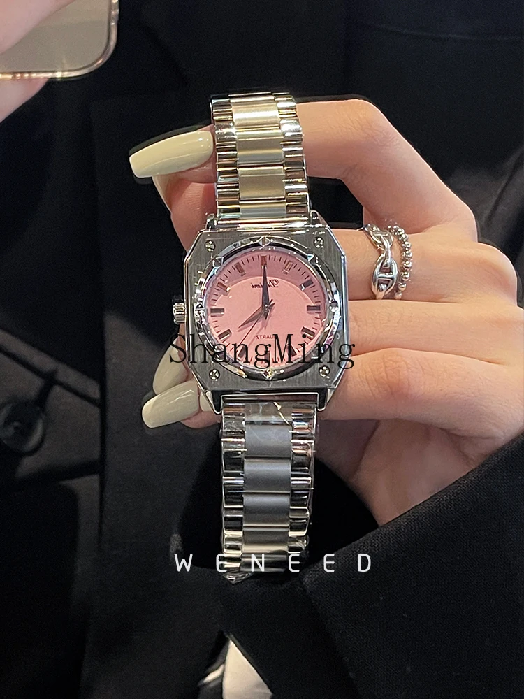 CL watch women's new dopamine fashion square steel belt large dial women's watch niche light luxury
