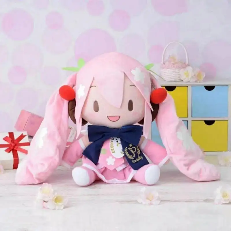 32Cm Kawaii Hatsune Miku Plush Doll Anime New Bow Miku Preciality Plush Pillow Sofa Ornaments Room Decoration Birthday Present