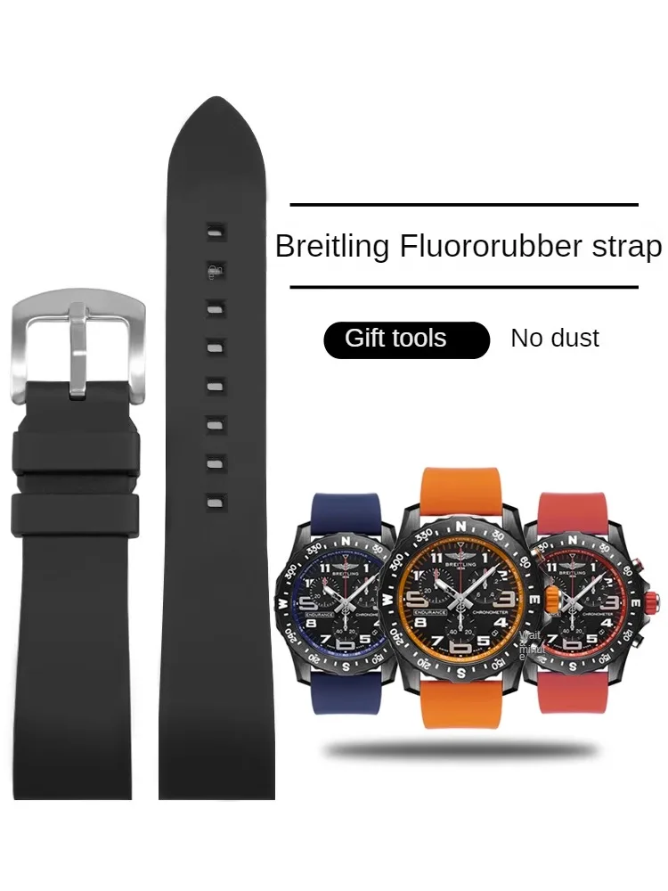 Flat Interface Quick Release Fluororubber Watch Sratp With Substitute Super Ocean Avengers Series 18/19/20/21/22/23/24mm