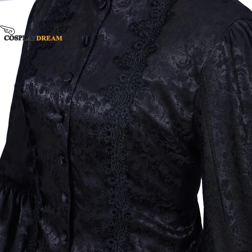 

18th Century Medieval Victorian Dresses Masquerade Black Bustle Dress Ball Gowns Reenactment Costume Victorian Mourning Dress