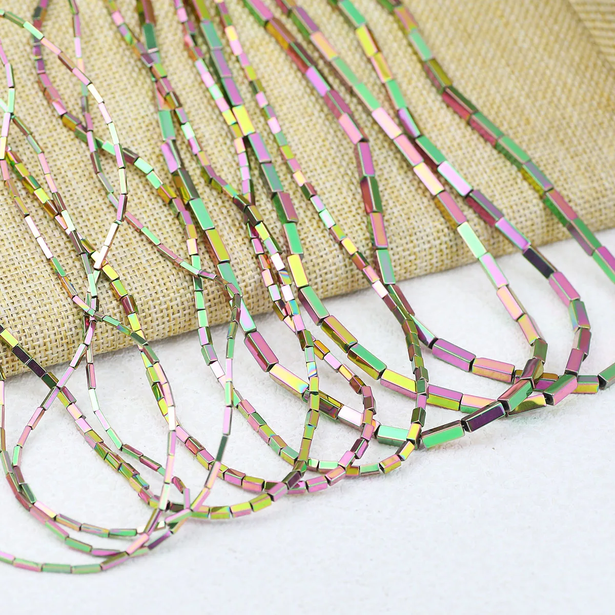 Überzug Neue Grüne Natürliche Hämatit Rechteck Stein Spacer Lose Perlen 4/6/9MM Für DIY schmuck Machen Charms Armband Zubehör