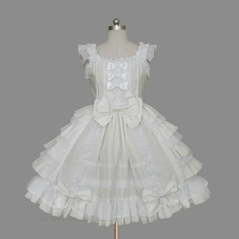 

FC6Lolita Cosplay Costume Cute Lace Fluffy Jumpsuit Short Skirt Retro Court Dress Game Anime Role-playing for Anime Exhibit@FC8！