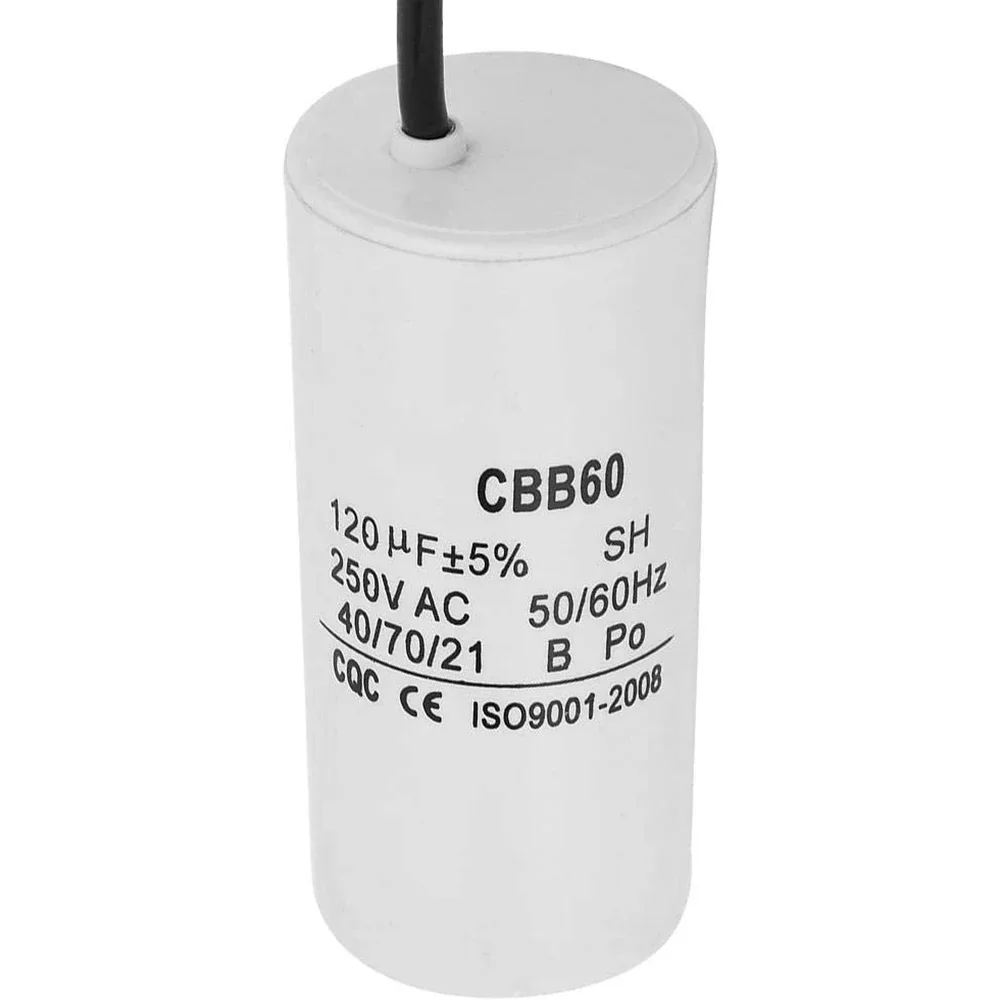 CBB60 Capacitor 120UF 250V Run Motor Generator Compressor Water Fan Air Conditioner Electronic Component