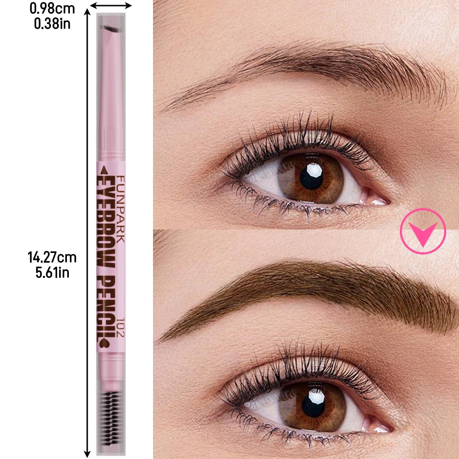 Matita per sopracciglia 2 in1 Trucco cosmetico professionale per donna Pennello per tatuaggio sopracciglio impermeabile a 5 colori Penna per sopracciglia a lunga durata