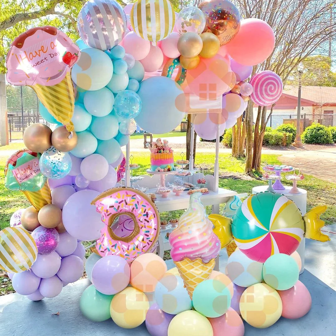 

1Set Big Donut Candy Balloons Pink Donuts Ice Cream Figure Balloon Set for Baby Shower Girl's Birthday Party Decoration Kids Toy