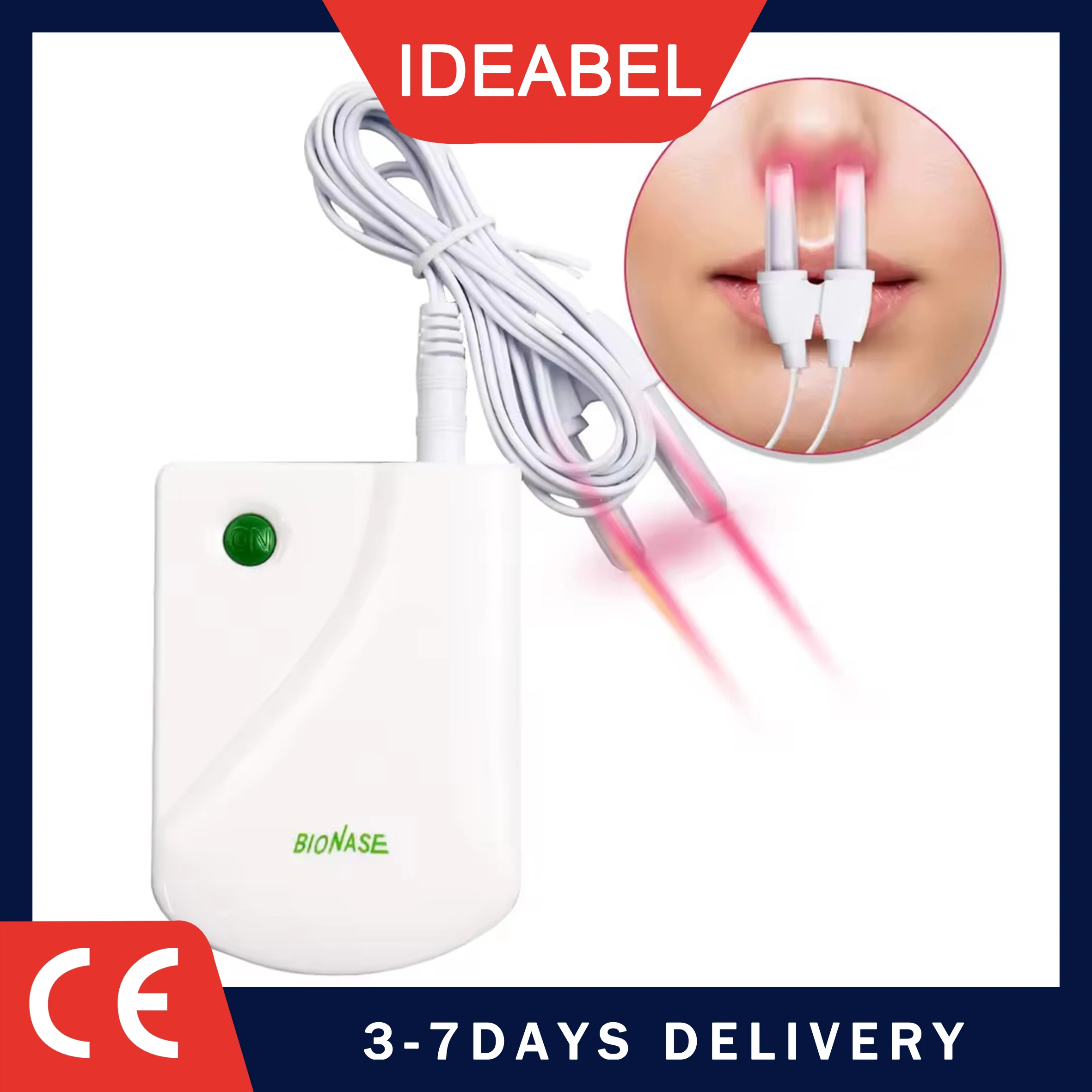 IDEABEL Cuidado Nasal BioNase, Terapia para Rinitis y Sinusitis, Fiebre de Heno, Láser de Pulso de Baja Frecuencia, Tratamiento para Correa y Estornudo