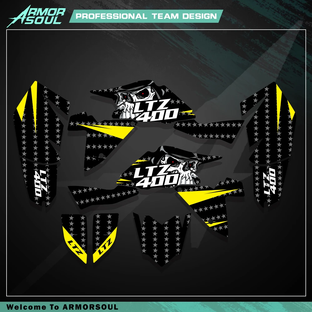 For Suzuki LTZ400 LTZ LT-Z 400 2009-2015 2014 2013 2012 2011 2010 ATV Graphics Background Decal Sticker Kits Customize