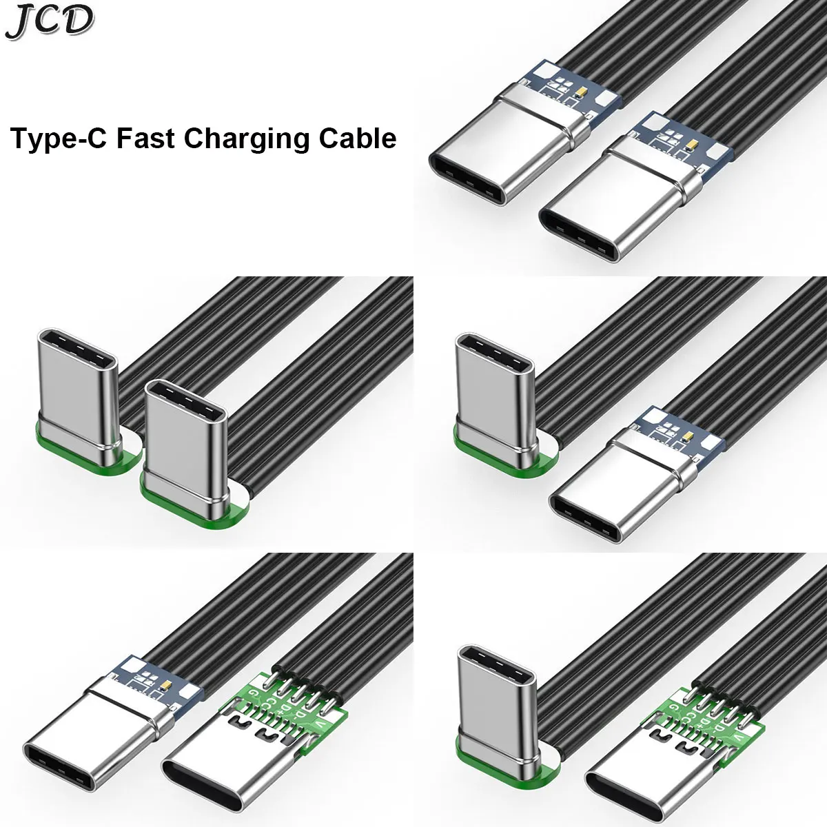 

JCD TypeC Fast Charging Cable Soft Flat USB C Cord 480Mbps Data Trasnsfer 20W Powerful for Phones Tablets Charging Cable