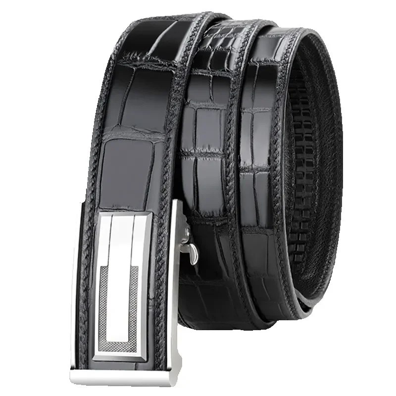 Real Crocodile Genuine Leather Belt Men Black Designer Belts for Men lengthening length Male Strap customized Luxurious Trouser