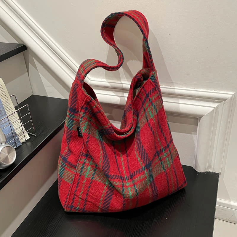 

Оксфордская клетчатая лоскутная повседневная сумка-тоут с застежкой, зимняя трендовая модная сумка 2025 года, дизайнерские сумки высокого качества в стиле ретро, сумки на плечо Bolsa