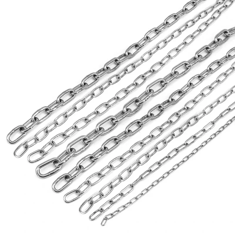 1Meter Stainless Steel Chains Rope Lifting Chain Metal Chain for Guardrail Hanging Clothes Gym Equipment Drag Chains 2/3/4/5mm