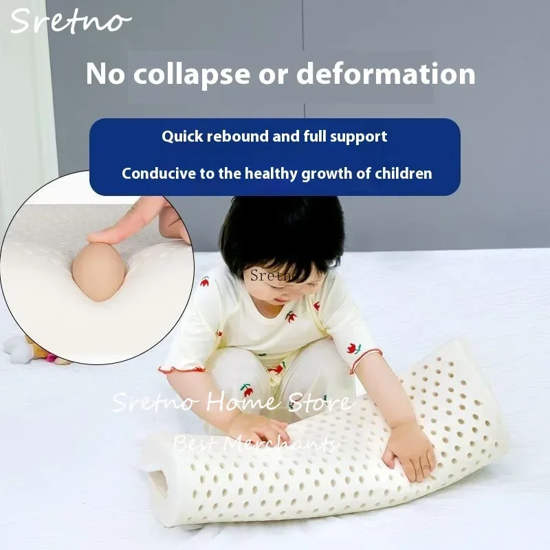 

0-3 Year Old Baby Shaped Pillow Breathable Children Ultra-thin Pillows Thailand Natural Latex Pillow From Pure Cotton Pillowcase