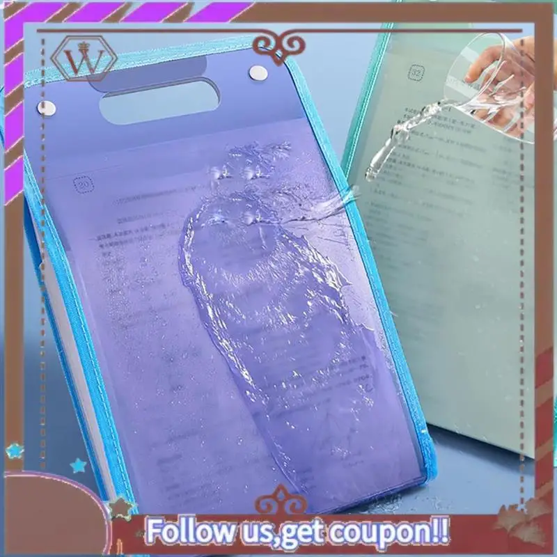 Carpeta impermeable extendida ABBG-4PCS, administrador de archivos Vertical con asa, carpetas de oficina portátiles multipáginas A4 de 13 bolsillos