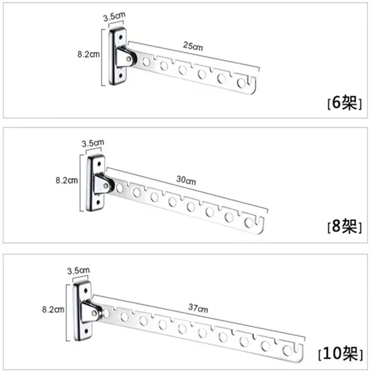 Clothes rack Clothes Hangers Wall Mounted Hanger Stainless Steel Indoor Space Saving Clothes Hangers for clothes