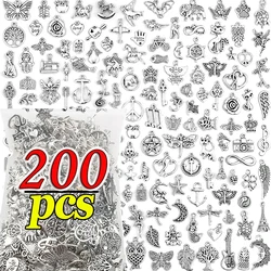 100/200pcs Silver Tibetan Mixed Pendant Animals Charms Beads for Jewelry Making Bracelet Earrings Necklace DIY Craft Art Charms