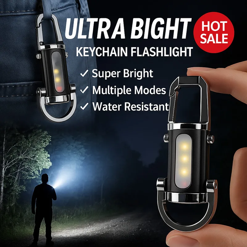 

Multi-function emergency rechargeable flashlight Luminous keychain Strong long-range light Waterproof flashlight Night fishing