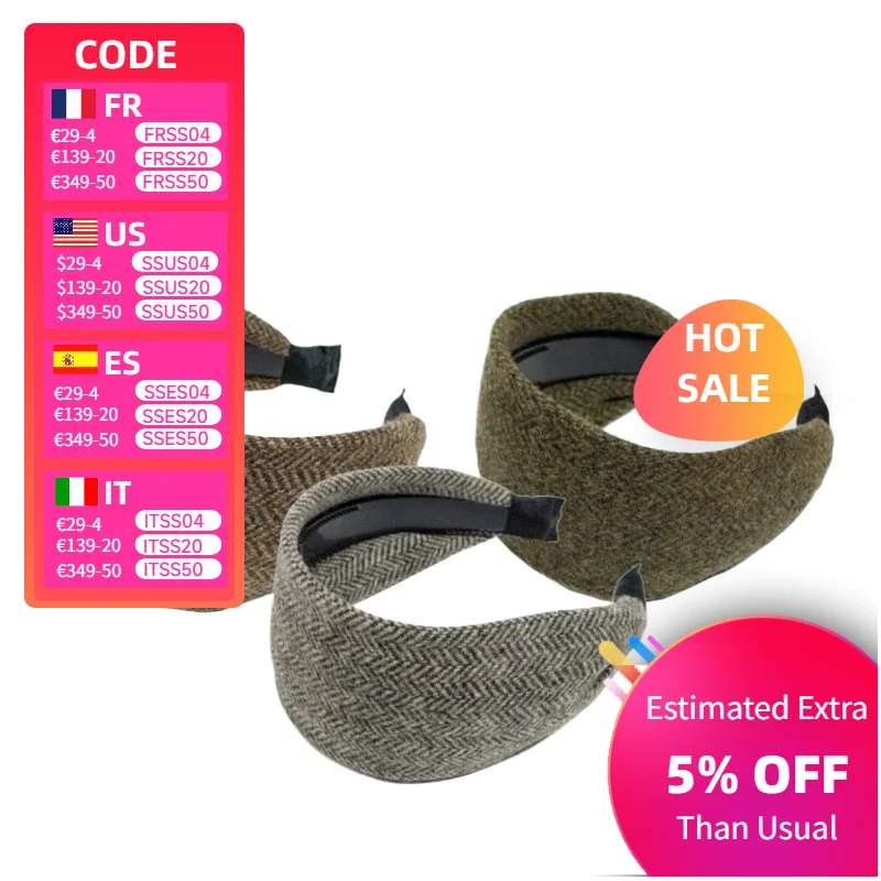 

Thickened Warm Wide-brimmed Hair Headband Autumn and Winter Fashion Hair Accessories Non-slip with Teeth Headbands for Women