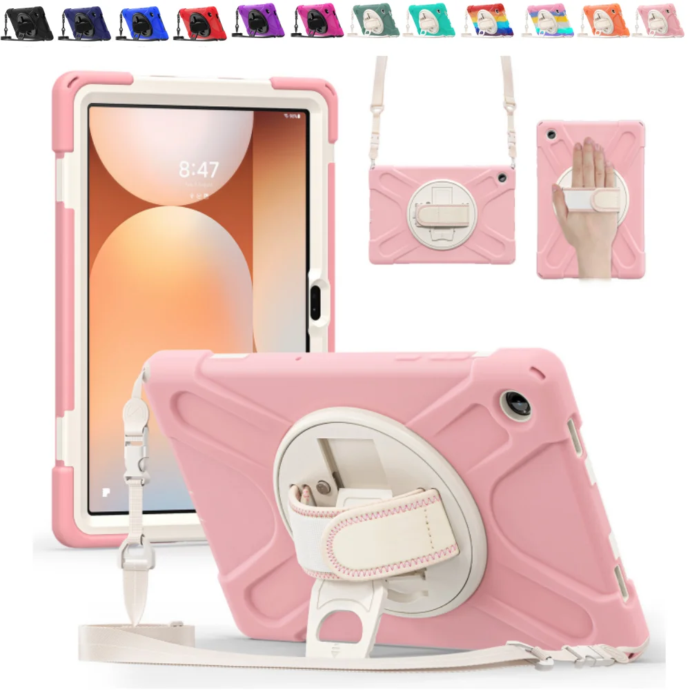 

Heavy Duty Case for Samsung Galaxy Tab A11 Plus 11 inch SM-X230 X236 2025 PC + Silicone Tablet Cover for A11+ 11" with Strap