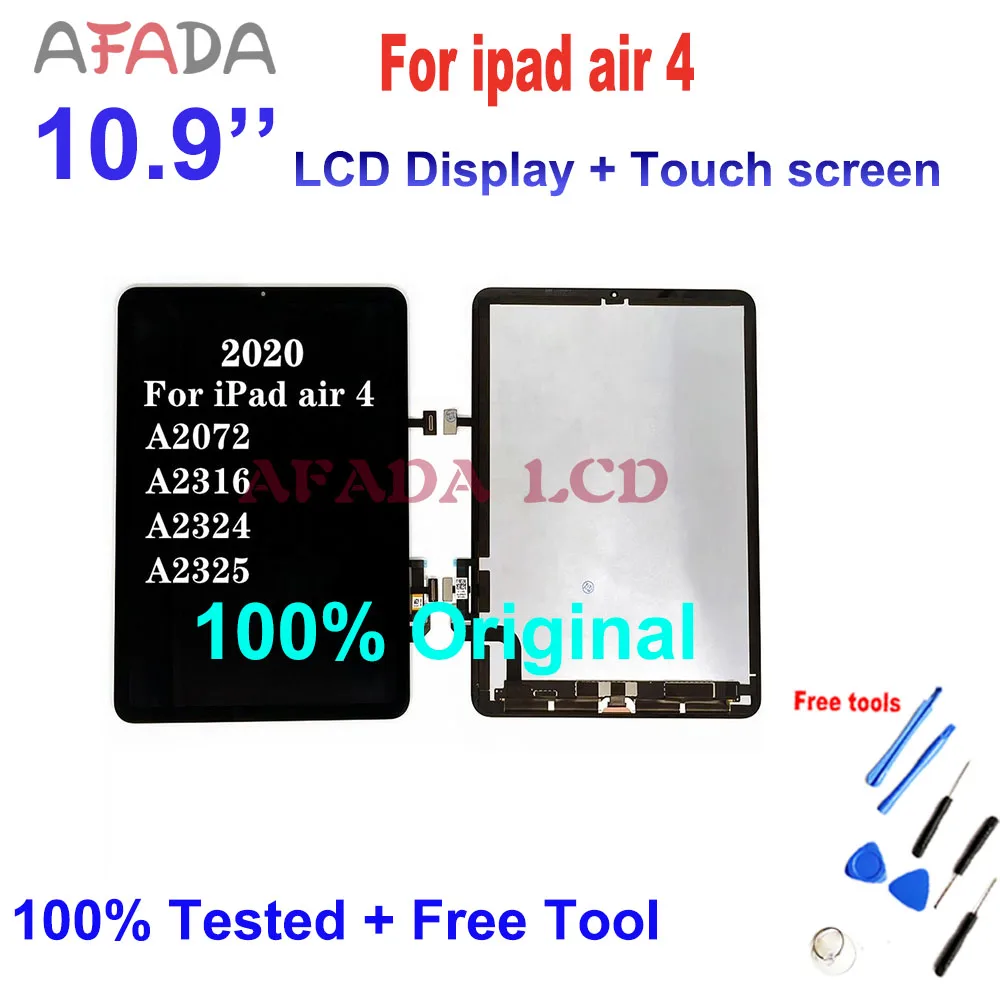 Original LCD For Ipad Air 4 Air4 10.9 2020 A2072 A2316 A2324 A2325 LCD Touch Screen Display Digitizing Assembly Replacement