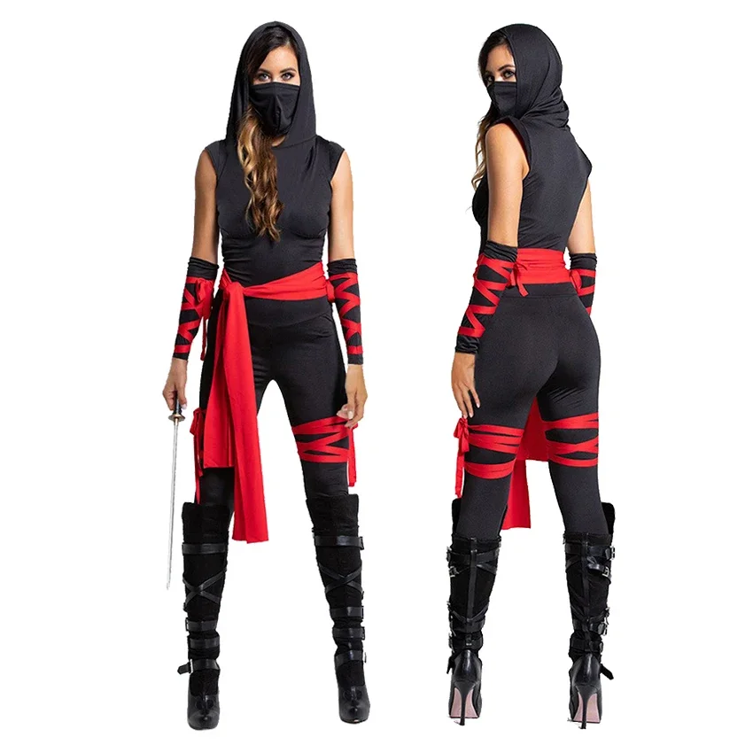 

Sexy Ninja Costumes Japan Samurai Cosplay Anime Halloween Costumes for Women Adult Warrior One-Pieces Jumpsuits Carnival Dress