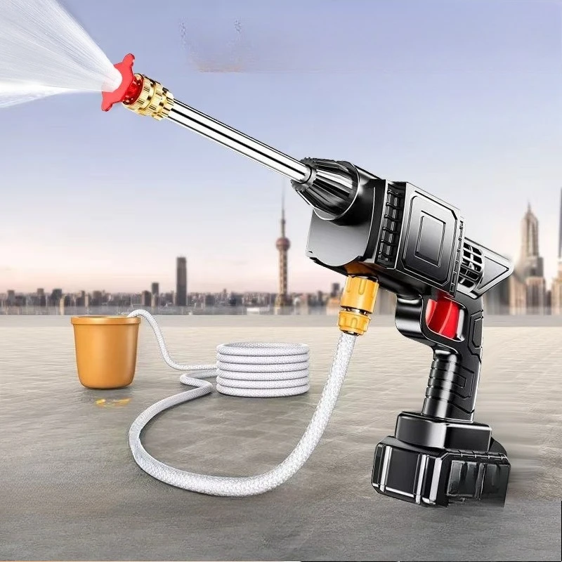 

Wireless car washing machine, high power, powerful lithium battery, water grab charging, high pressure car wash water gun,