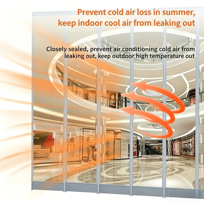 PVC Transparent Door Curtains Winter Warm Proof Summer Mosquito Proof Soft Blocking Curtain Magnetic Windproof Curtain 30cm Wide