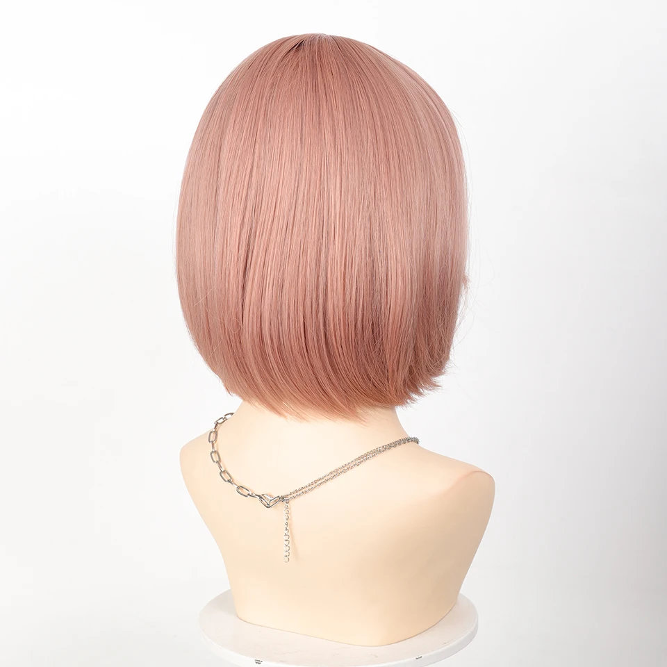 باروكات صناعية ذات طبقات من Yelowtim مع غرة مستقيمة وقصيرة يسلط الضوء على باروكة شعر أرجوانية مع باروكات تنكرية يومية طبيعية للنساء #6