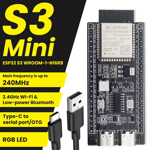 ESP32-S3 WIFI BT MINI Development Board with USB for Arduino IDE ESP32-S3-WROOM1 N16R8 44Pin Type-C 16MB Flash 8MB SRAM ESP32 S3