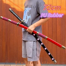 72cm Anime One Piece Roronoa Zoro Katana Sword PU Sandai Kitetsu Sword Role Playing Yuki Samurai Props Party toy Sword