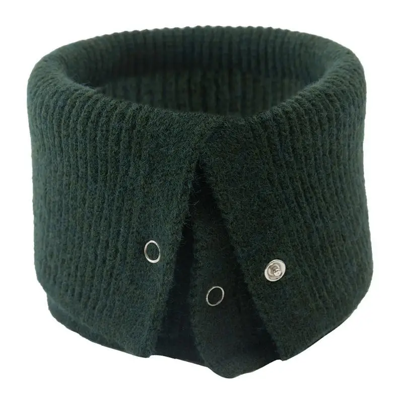 39BD Collar Scarf Neck Warmer With Button Closure Knitted Scarf For Women Wool Scarf Neckerchief Decorative Scarf Neck Warmer