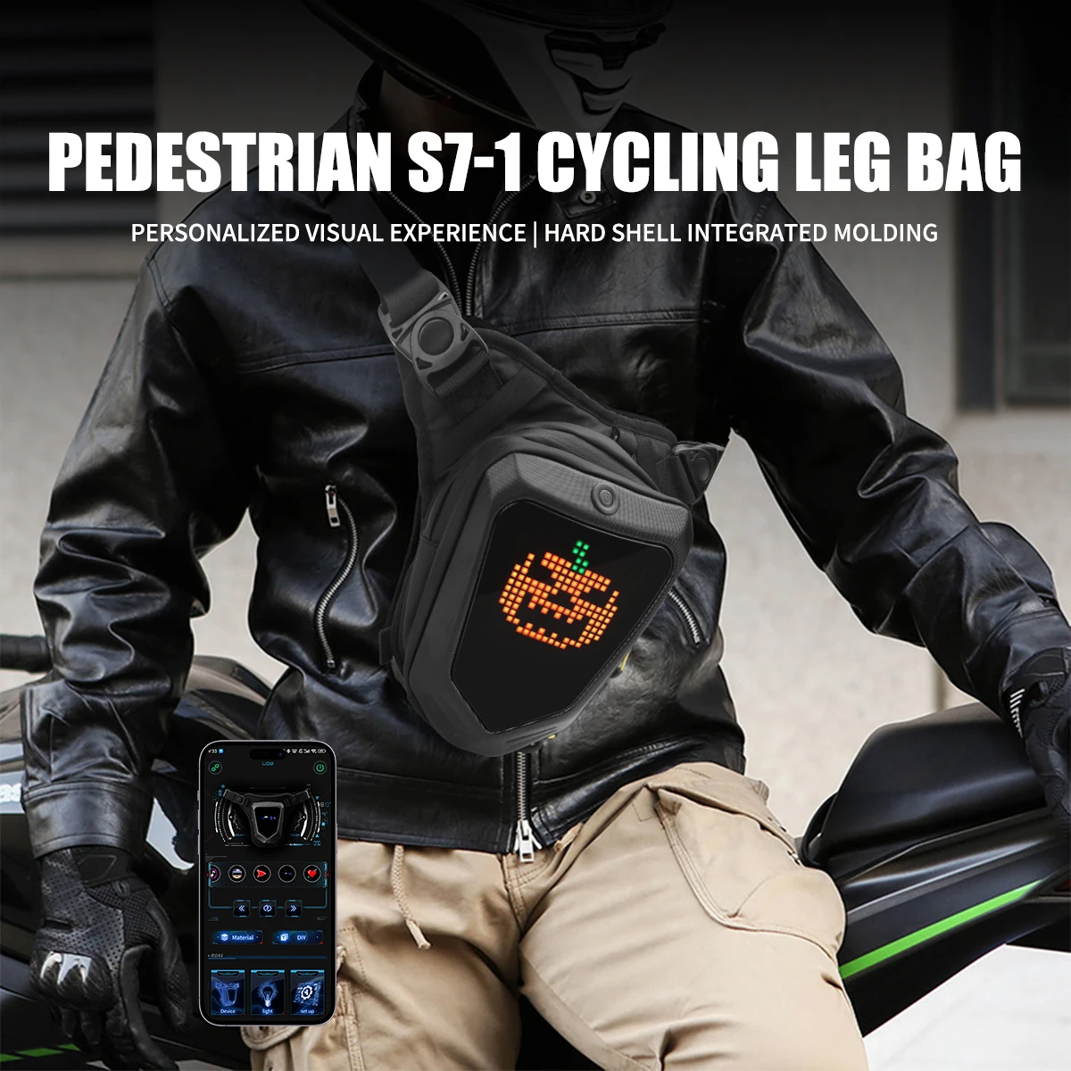 

Motorcycle Bicycle Leg Side Bag LED DIY Smart Display Backpack Outdoor Casual Waist Bags bike Mobile Phone Purse Hip Bum Pack