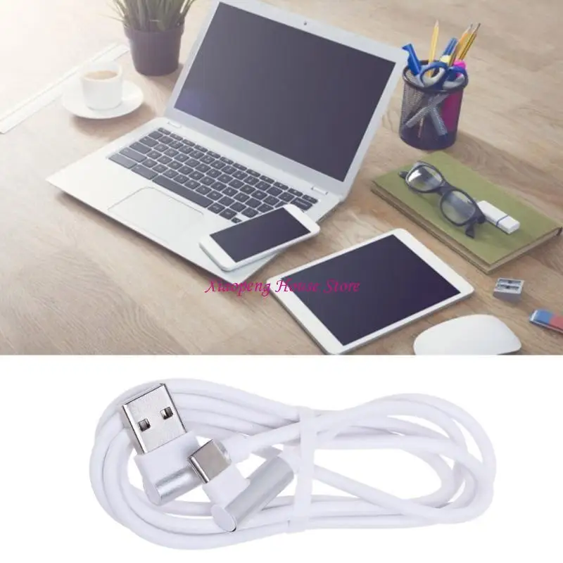 Flexible USB A To C Connector Cable Double Bend Head For Efficient Charging Cord 77JC