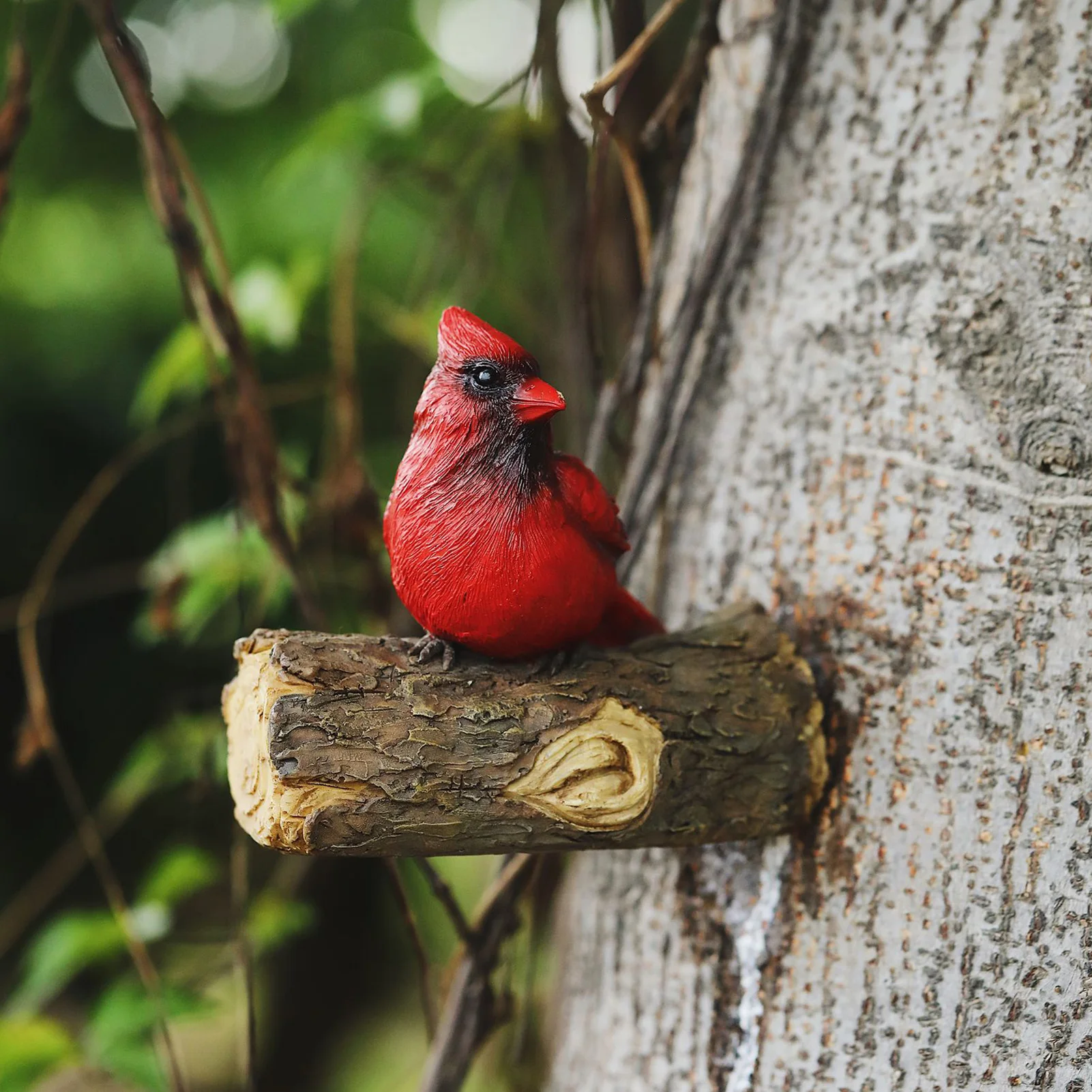 Whimsical Outdoor Red Bird Statues Handmade Yard Art Cardinals Figurines for Living Room Pathway Sill Desk