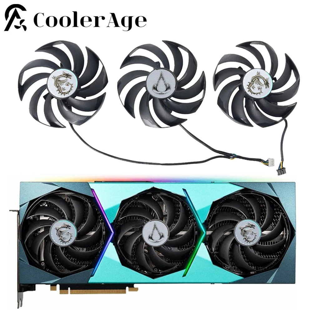 For MSI RTX 3080 ASSASSIN'S CREED VALHALLA SUPRIM X Video Card Fan 95MM PLD10010B12HH RTX3080 Graphics Card Cooling Fan