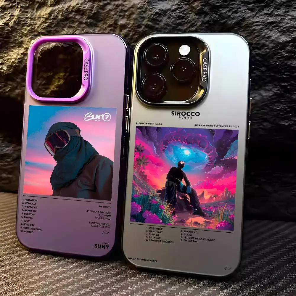 French R-Rapper Houdi Phone Case For iPhone 17 16 15 14 13 12 11 Pro Max Designer Matte Laser Aurora Funda Phone Case