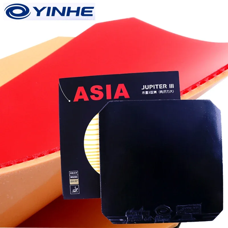 Yinha ásia júpiter 3 tênis de mesa folha de borracha alta elasticidade laço pegajoso quebra rápida espinhas na frente/traseira tapete com esponja