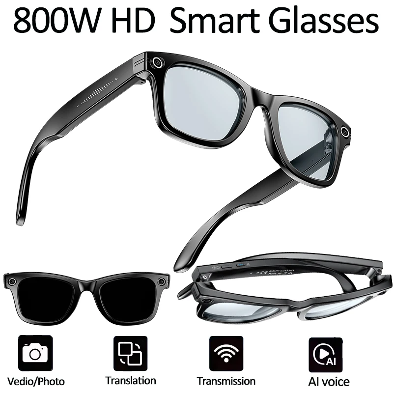 

2025 Новая камера, умные очки, HD-экран, запись, распознавание фотографий, AI-ответ, Bluetooth-вызов, перевод в реальном времени, умные часы