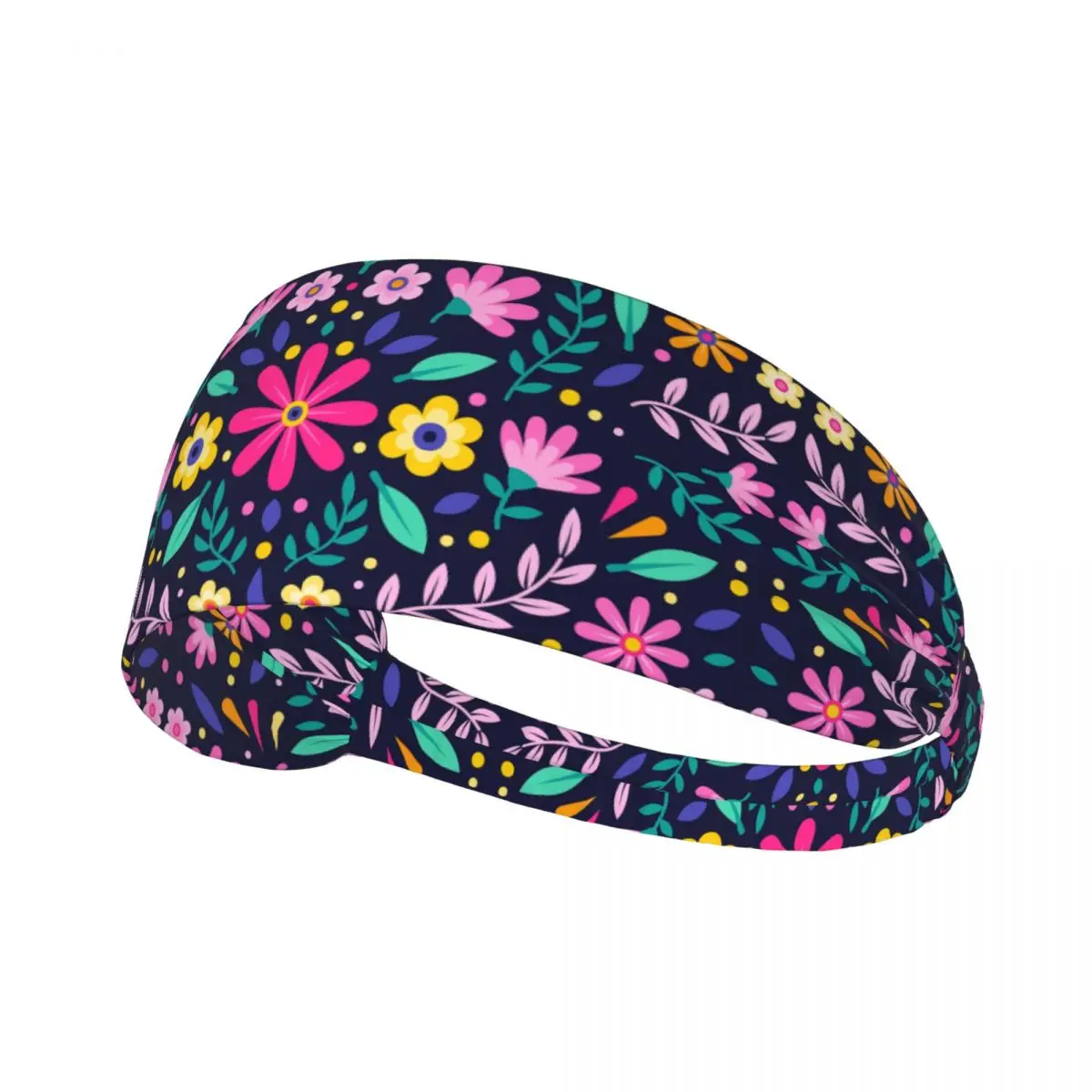 Custom Colourful Floral Mexican Flowers Training Sweatband Men Women Non Slip Absorbent Headband Cycling